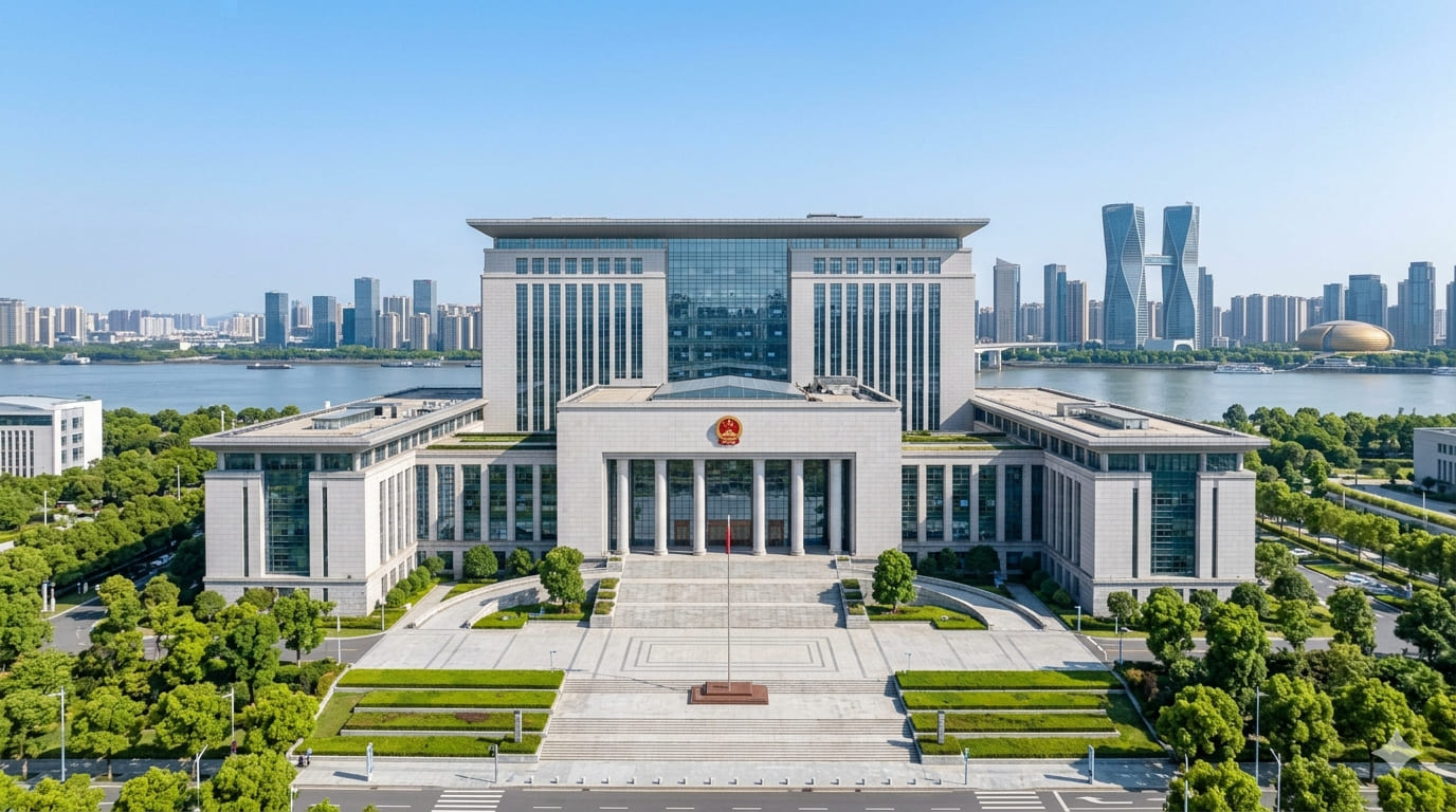 Hangzhou Intermediate People's Court building in Zhejiang Province, China