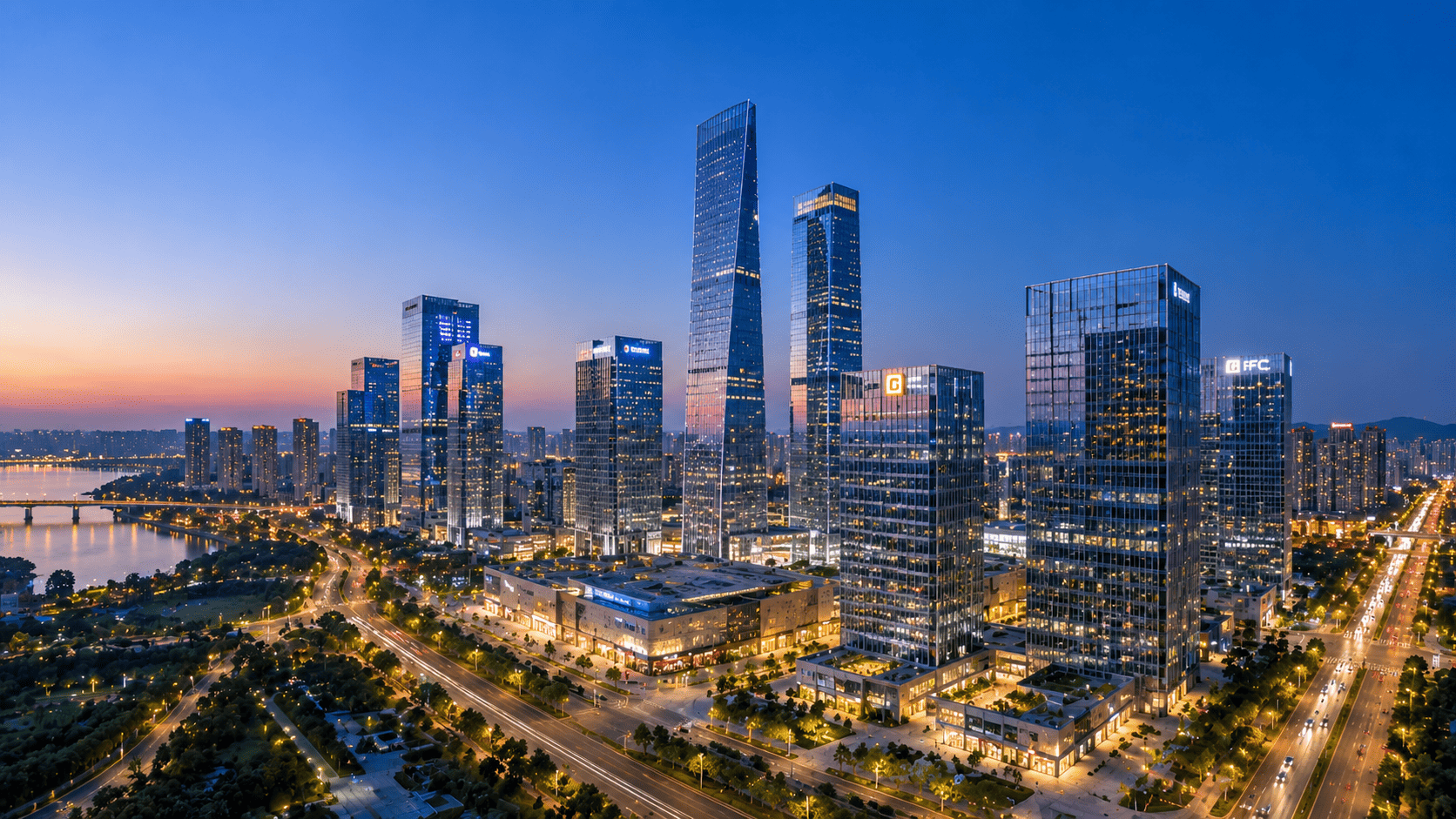 Nanjing business district China
